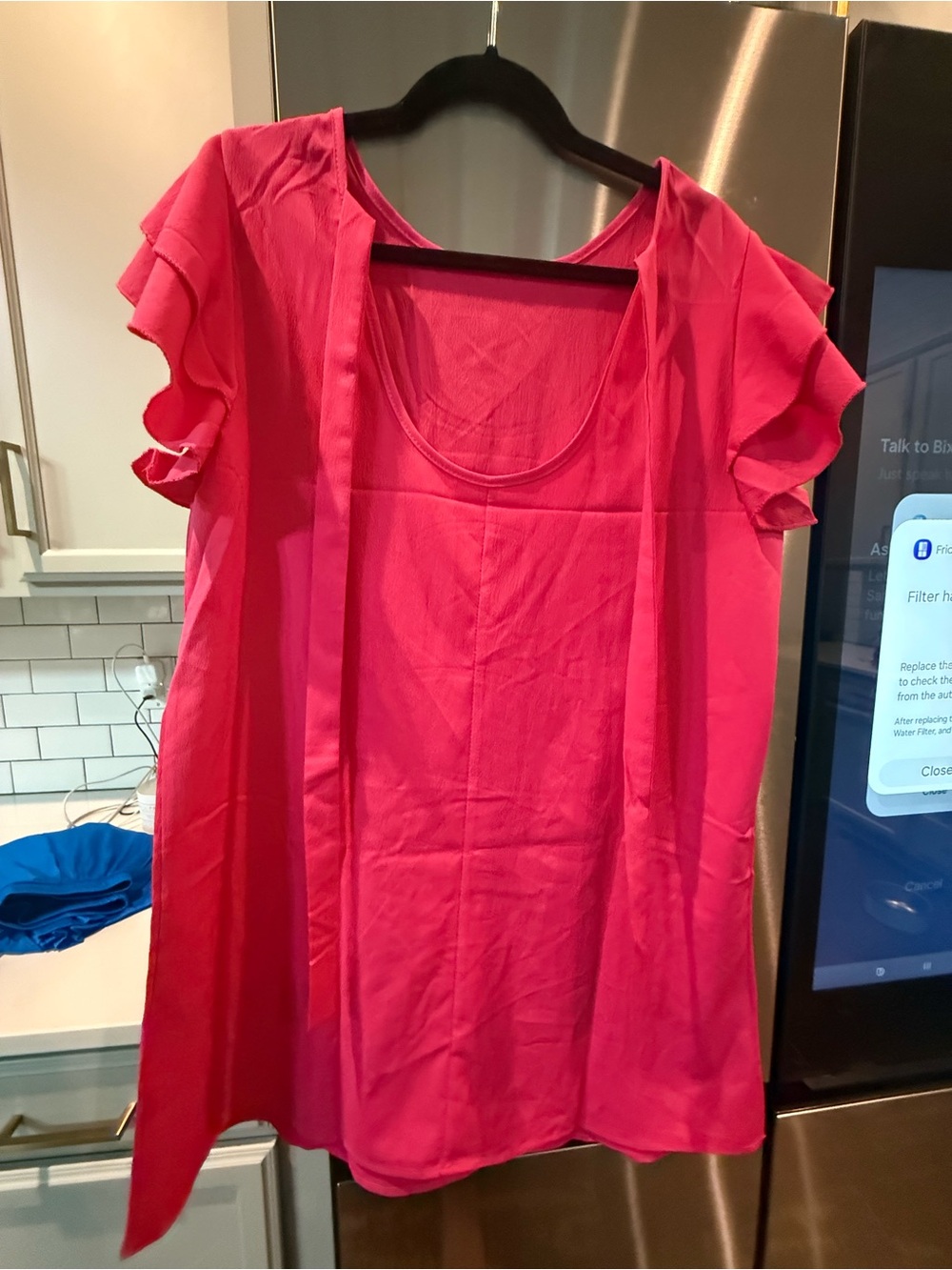 Free People Flutter Sleeve Tunic in Hot Pink - Picture 2 of 2